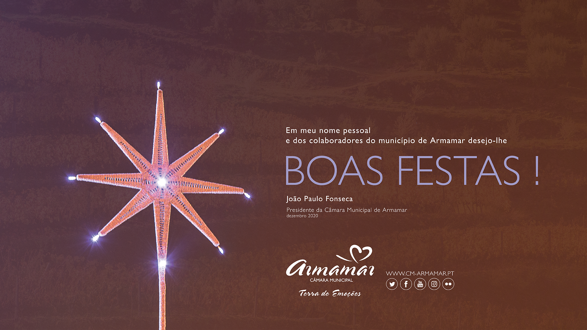 A Câmara Municipal deseja-lhe Boas Festas - Mensagem do Presidente |  Armamar Terra de Emoções